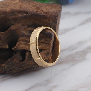 Fashion Simple Style Frosted Slotted Stainless Steel Titanium Ring