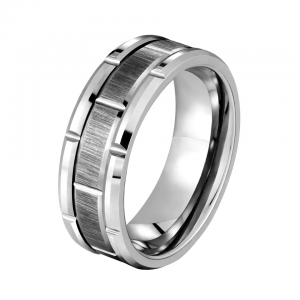 Newest Design mens 8mm tungsten ring Silver Tungsten Carbide Ring