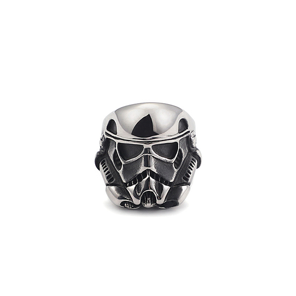 Men’s Titanium Skull Head Stainless Steel Ghost Head Punk Ring Featured Image