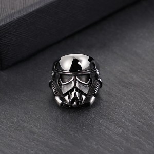 Men’s Titanium Skull Head Stainless Steel Ghost Head Punk Ring