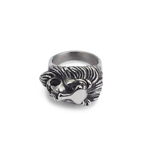 Trendy Retro Hip Hop Punk Style Lion Men’s Fashion Stainless Steel Ring