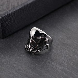 Men’s Titanium Skull Head Stainless Steel Ghost Head Punk Ring