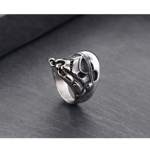 Men’s Titanium Skull Head Stainless Steel Ghost Head Punk Ring