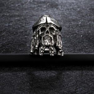 Mens Fashion Jewelry 316L Stainless Steel Rings For Men Biker Punk Cowboy Skull Ring