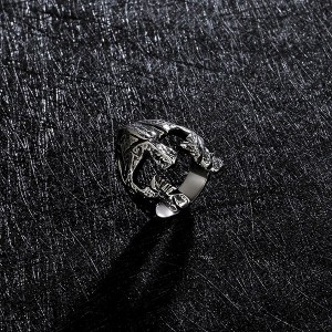 The Factory Stainless Steel Simple Jawless Skull Ring High Polished