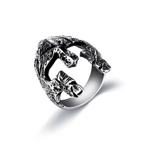 The Factory Stainless Steel Simple Jawless Skull Ring High Polished