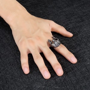 The Factory Stainless Steel Simple Jawless Skull Ring High Polished