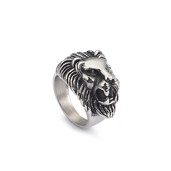 Factory selling Tungsten Ring Is Too Big - Trendy Retro Hip Hop Punk Style Lion Stainless Steel Ring – Ouyuan