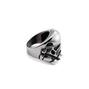 Men’s Titanium Skull Head Stainless Steel Ghost Head Punk Ring