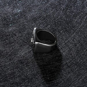 Men’s Fashion Stainless Steel Ring Skull with Wings Rings for Men