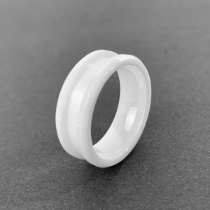 Fashion OEM 8mm Blank White Ceramic Engagement Wedding Ring for Man and Women