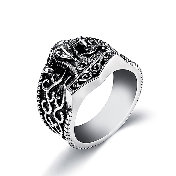 Manufacturing Companies for Rings Wedding Couple - Benedict Exorcism Stainless Steel Ring Demon Protection Ghost Hunter  – Ouyuan