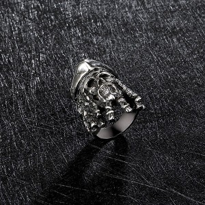 Mens Fashion Jewelry 316L Stainless Steel Rings For Men Biker Punk Cowboy Skull Ring