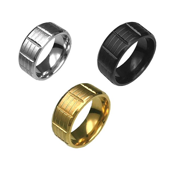 Hot Selling for Can Tungsten Carbide Rings Break - Black Stainless Steel for Men Women Cool Wedding Bands Rings – Ouyuan detail pictures