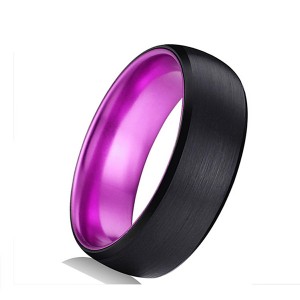 Classic Black Tungsten Ring with Purple Plating Inside for Hot Sell