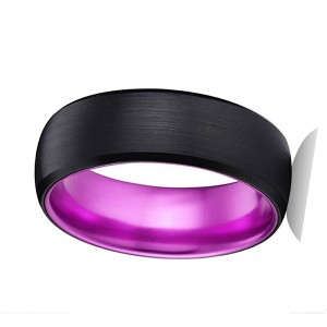 Classic Black Tungsten Ring with Purple Plating Inside for Hot Sell