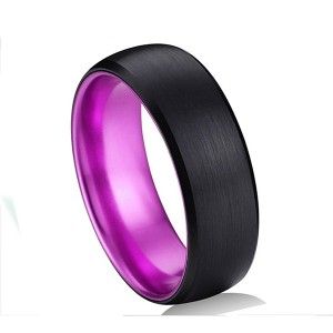 Classic Black Tungsten Ring with Purple Plating Inside for Hot Sell