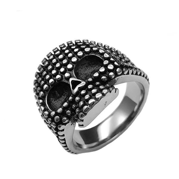 Cheap price Korean Wedding Rings - Stainless Steel Men’s Cool Skull Head Solid Ring Punk New – Ouyuan