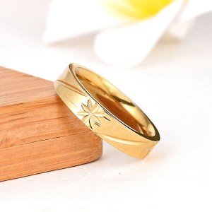 New Design 18k Gold Finger Batch Flower Stainless Steel Rings for Men