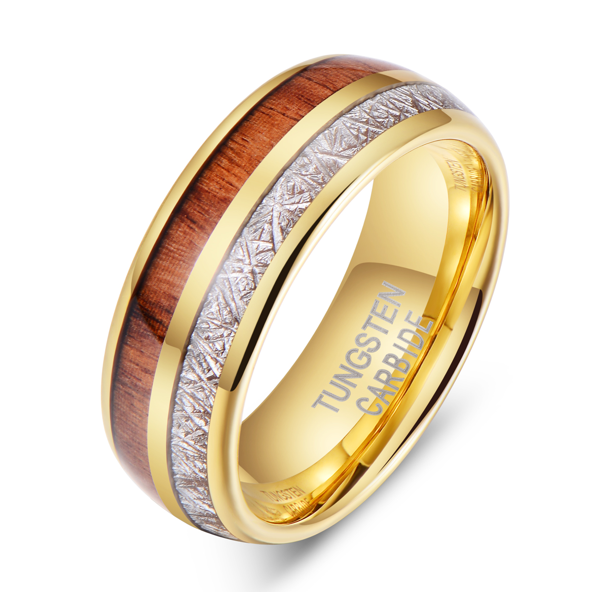 Manufacture Fashion Jewelry 8mm tungsten ring mens gold engagement plated wedding rings Featured Image