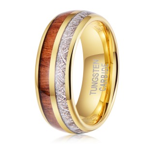 Manufacture Fashion Jewelry 8mm tungsten ring mens gold engagement plated wedding rings