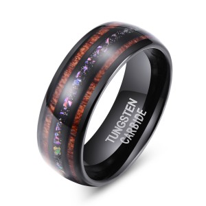 Fashion jewelry custom Blue Carbon Fibre Pattern couple tungsten carbide rings men black ring for men