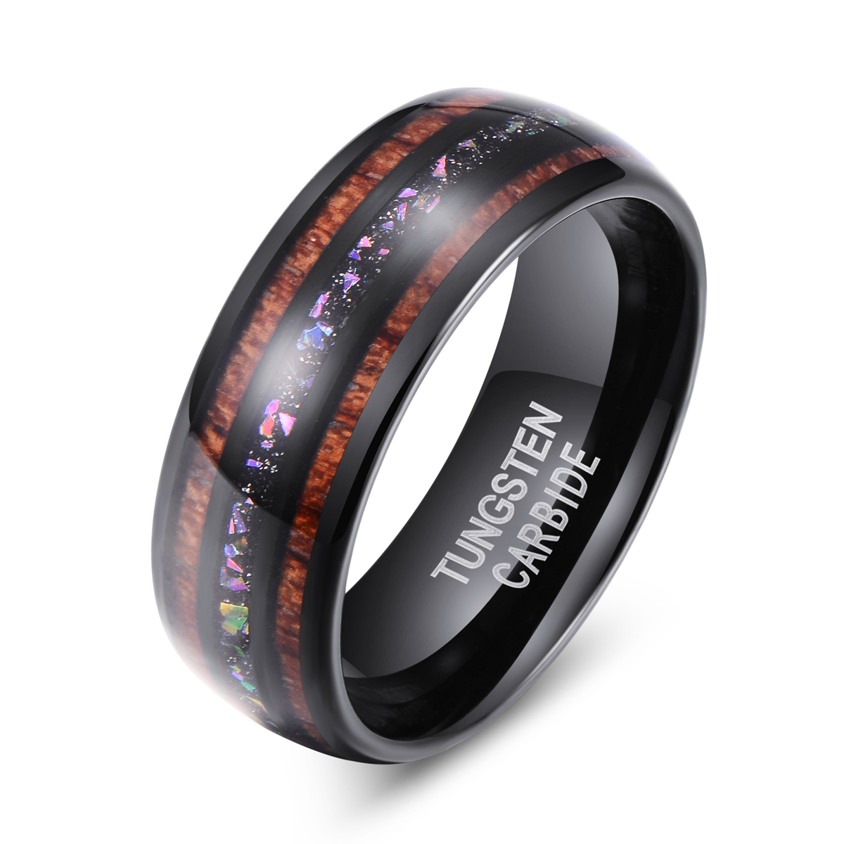 Fashion jewelry custom Blue Carbon Fibre Pattern couple tungsten carbide rings men black ring for men Featured Image