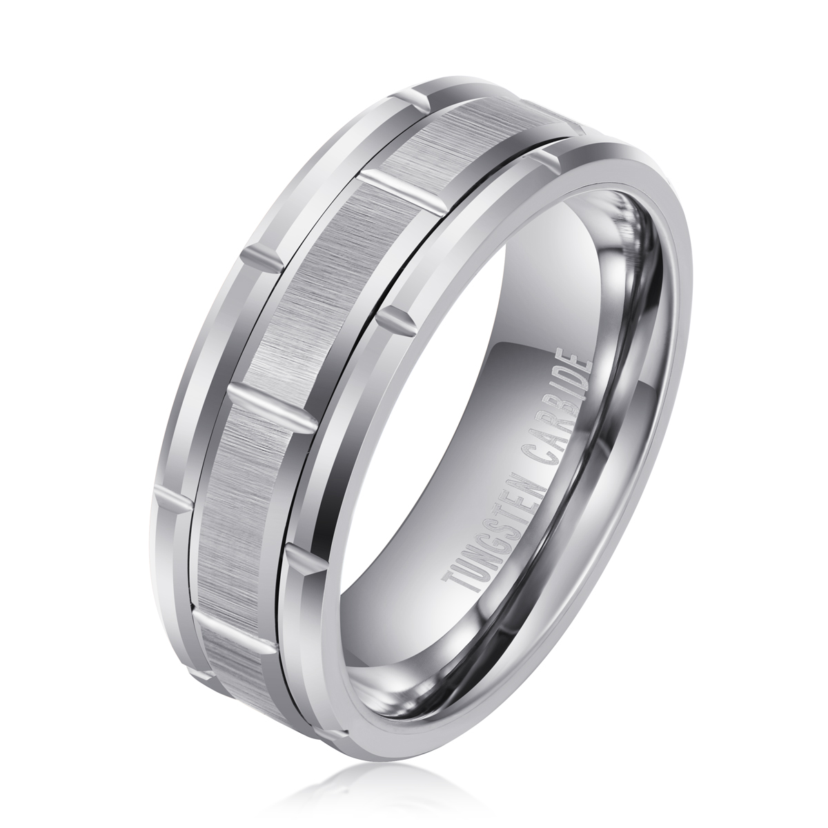 China tungsten rings men combination rings silver plated 8mm men tungsten men fashion jewelry Featured Image