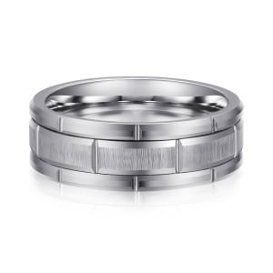 China tungsten rings men combination rings silver plated 8mm men tungsten men fashion jewelry