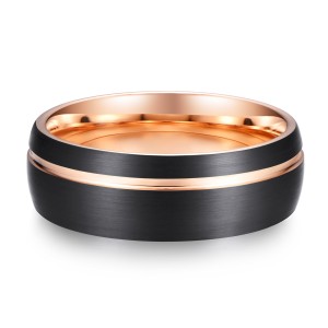 Luxury High Quality Bevel Edge Comfort Fit black Men Tungsten Ring