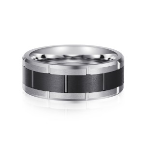 Fashion Jewelry Round ring factory Combination men ring 8mm 6mm tungsten carbide ring