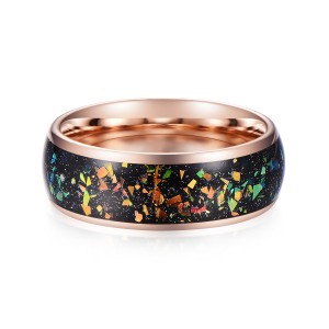 china tungsten ring opal inlay gold plated men 8mm galaxy opal men brushed tungsten carbide ring