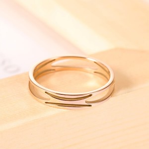 Women Silver Gold Rose Gold Plated Titanium Ring Engraving Customized Personalized