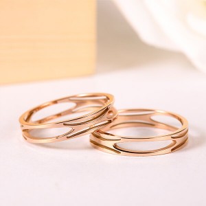 Women Silver Gold Rose Gold Plated Titanium Ring Engraving Customized Personalized