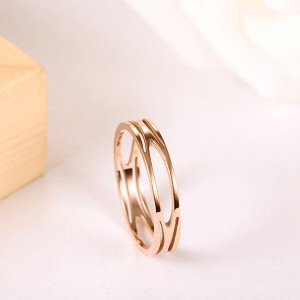 Women Silver Gold Rose Gold Plated Titanium Ring Engraving Customized Personalized