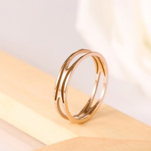Women Silver Gold Rose Gold Plated Titanium Ring Engraving Customized Personalized