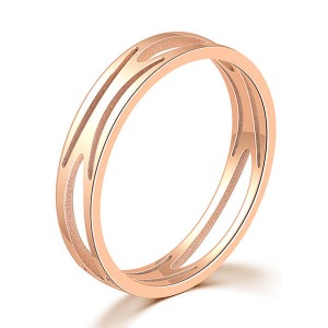 Women Silver Gold Rose Gold Plated Titanium Ring Engraving Customized Personalized