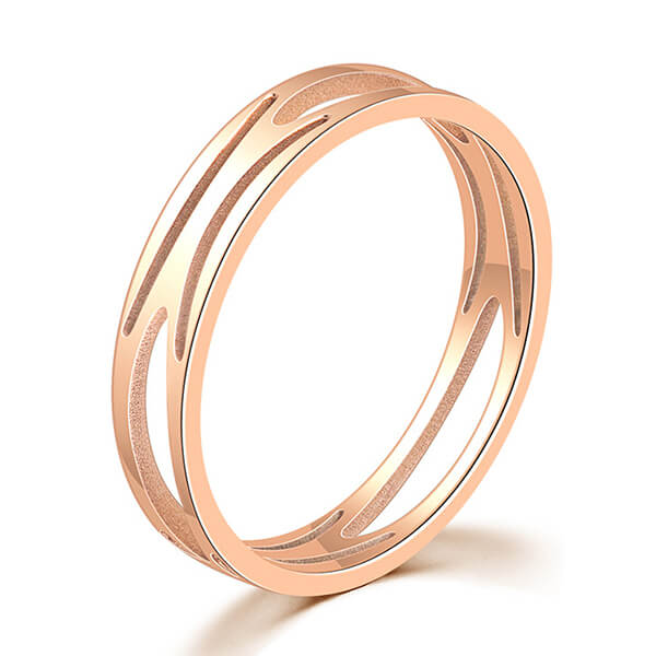 Women Silver Gold Rose Gold Plated Titanium Ring Engraving Customized Personalized Featured Image