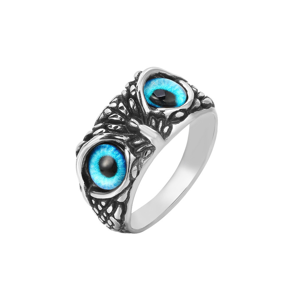 China Gold Supplier for Flag Wedding Rings - Factory Direct Sale Demon Eyes Owl Punk Jewelry Couple Titanium Steel Ring Jewelry Women For Men Daily Wear Party Gift – Ouyuan