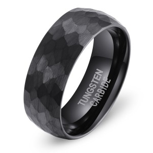 Best Selling Fashion Jewelry China Thrashing 8mm Tungsten Ring Black Carbon Fiber Rings For Men