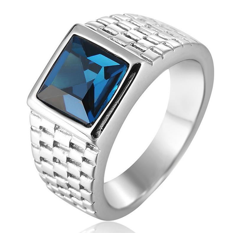 Wholesale Men’s Titanium Steel Ring Sapphire wedding rings Featured Image