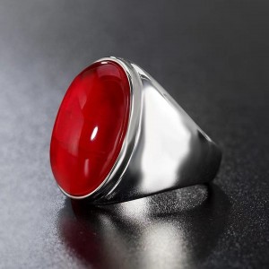Fashion Cheap Price Man Punk Jewelry Turquoise Stone Stainless Steel Silver Plated Ring Men