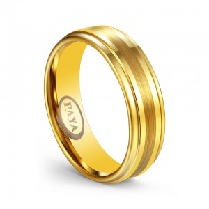 Vintage Style Custom Fashion Gold Jewelry Ring With Simple Color Free Tungsten Rings