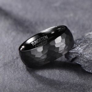 Best Selling Fashion Jewelry China Thrashing 8mm Tungsten Ring Black Carbon Fiber Rings For Men