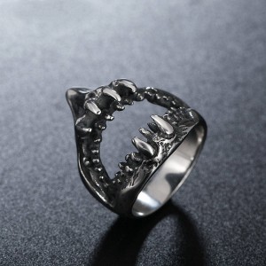 Factory Directly Big Sales Men’s Snake Poker Card Rings Jewelry Stainless Steel Skull Rings For Men