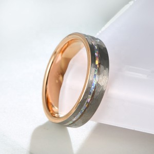 Light Luxury Hammered Anti-scratch Inlaid Tungsten Ring Men