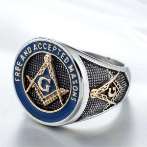 Hot sale Stainless Steel Masonic Ring Titanium steel ring Mens Freemasonry Rings Hip Hop Jewelry