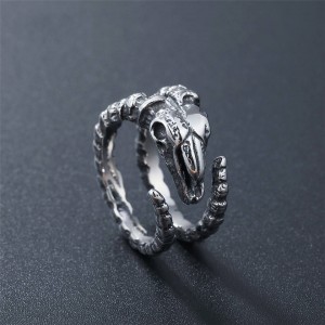 Fashion Gothic Punk Antique Stainless Steel Dragon Eagle Claw Finger Ring Retro Fashion Men’s Rings