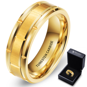 Best quality Tungsten Rings Vs Ceramic - 8mm His And Her Set Gold 18k couple Tungsten Ring wedding rings couple set – Ouyuan