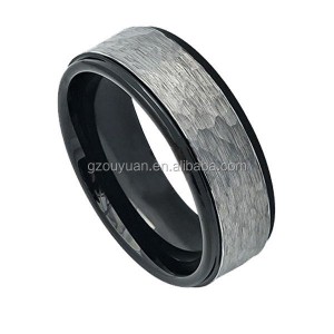 Fashion 6mm classic ring fine jewelry black tungsten carbide mens ring